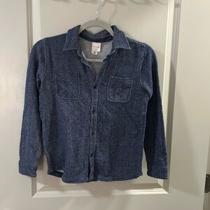 Hanna Andersson Herringbone Long Sleeve Button Down Shirt